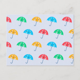 Kawaii Umbrellas Postkarte