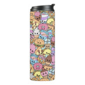 Kawaii ungesunde Fertigkost Munchies Muster Thermosbecher (Nach links gedreht)