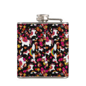 Kawaii Unicorn Cupcake Doodles Personalisiert Flachmann (Rückseite)