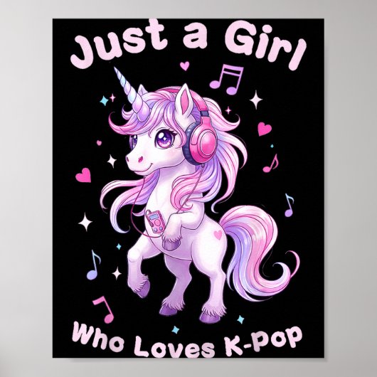 Kawaii Unicorn K-p Lover For Girls Fans Poster (Vorne)