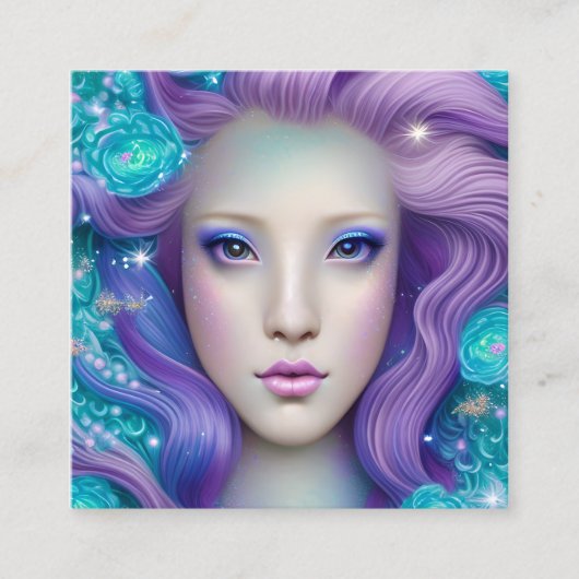 Kawaii Unicorn Kunstvoll wandern im Valle Verzasca Quadratische Visitenkarte (Vorderseite)