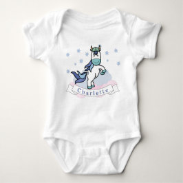 Kawaii Unicorn Niedliche Stars Wolken Name Baby Strampler