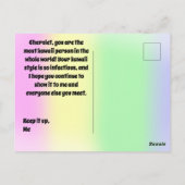 Kawaii Unicorn Purikura Stil anpassbar Postkarte (Rückseite)