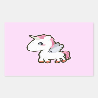 Kawaii Unicorn Rechteckiger Aufkleber