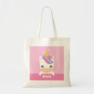 Kawaii Unicorn-Rosa scherzt personalisierte Tasche