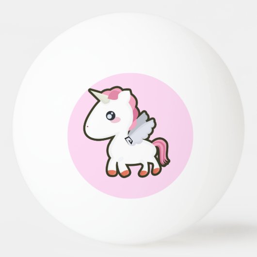 Kawaii Unicorn Tischtennisball (Vorderseite)