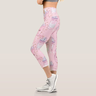 Kawaii Unicorn Toast & Milkshake - Pastel Capri Leggings
