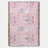 Kawaii Unicorn Toast & Milkshake - Pastel Decke (Vorderseite Vertikal)