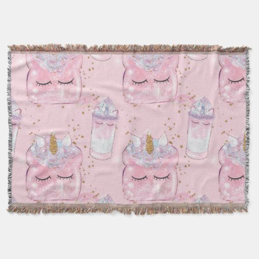 Kawaii Unicorn Toast & Milkshake - Pastel Decke (Vorderseite)
