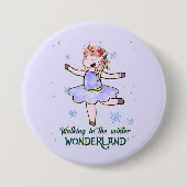 Kawaii Unicorn | Wandern im Winter Button (Vorderseite)