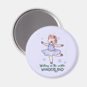 Kawaii Unicorn | Wandern im Winter Magnet (Vorderseite/Rückseite)