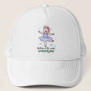 Kawaii Unicorn   Wandern im Winter Truckerkappe