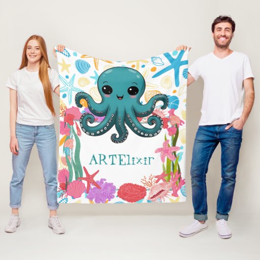 Kawaii unter dem Meeresottopus Fleecedecke (Beispiel)