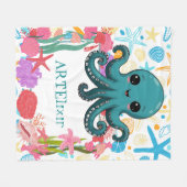 Kawaii unter dem Meeresottopus Fleecedecke (Vorderseite (Horizontal))