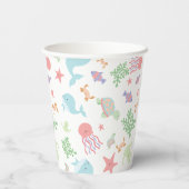 Kawaii unter der Sea Baby Shower Neutral Pastel Pappbecher (Rückseite)