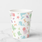 Kawaii unter der Sea Baby Shower Neutral Pastel Pappbecher (Vorderseite)