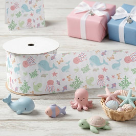 Kawaii unter der Sea Baby Shower Neutral Pastel Satinband