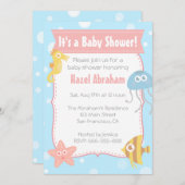 Kawaii Unterwasser Thema Kinderdusche Einladung (Vorne/Hinten)