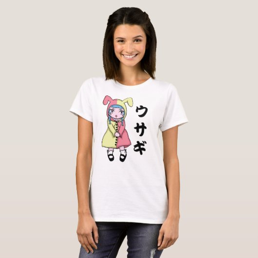 Kawaii Usagi Mädchen-T - Shirt (Vorne ganz)