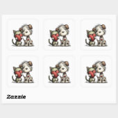 Kawaii Valentine Character 3 Inch Sticker – Cute L (Blatt)