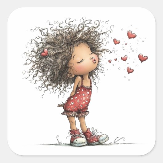 Kawaii Valentine Character 3 Inch Sticker – Cute L (Vorderseite)