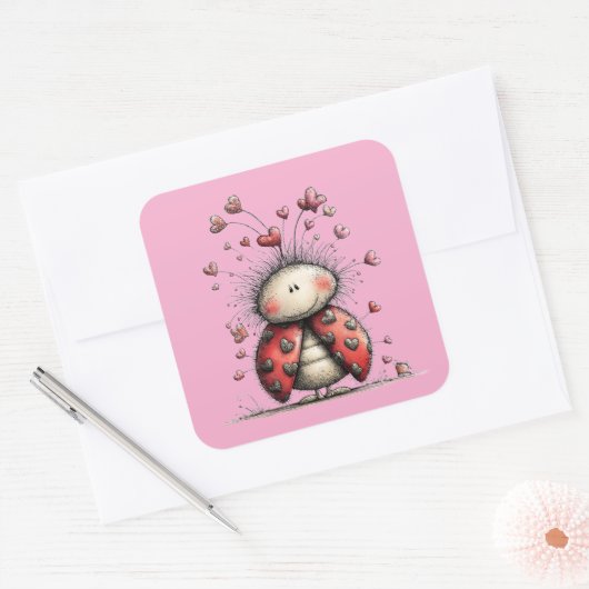 Kawaii Valentine Character 3 Inch Sticker – Cute L (Umschlag)