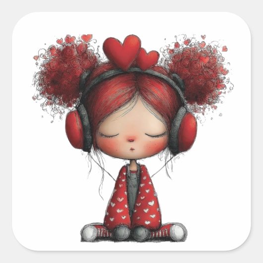 Kawaii Valentine Character 3 Inch Sticker – Cute L (Vorderseite)