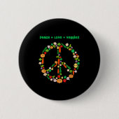 Kawaii Vegetables Peace Sign Funny Gift For Vegeta Button (Vorderseite)