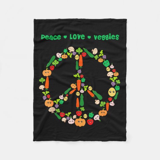 Kawaii Vegetables Peace Sign Funny Gift For Vegeta Fleecedecke (Vorderseite)
