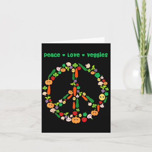 Kawaii Vegetables Peace Sign Funny Gift For Vegeta Karte (Vorderseite)