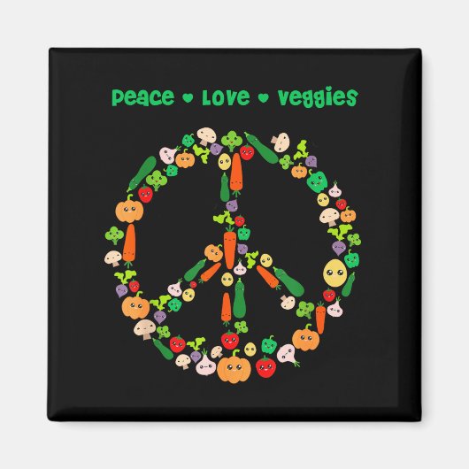 Kawaii Vegetables Peace Sign Funny Gift For Vegeta Magnet (Vorne)