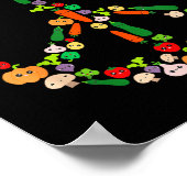 Kawaii Vegetables Peace Sign Funny Gift For Vegeta Poster (Ecke)
