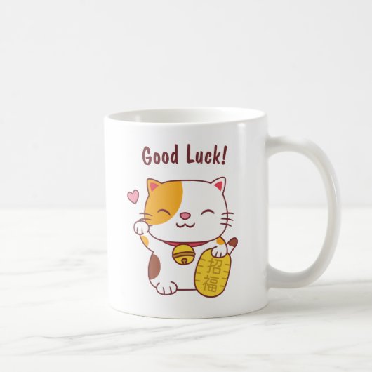 Kawaii Viel Glück Cat Japanisch Maneki Neko Kaffeetasse (Rechts)