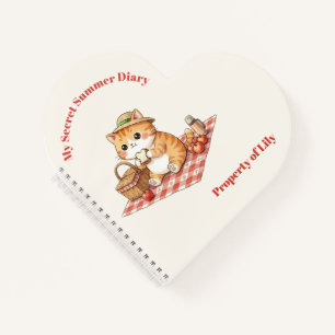 Kawaii Vintage Ingwerkatze Geheimtagebuch Sommer N Notizblock