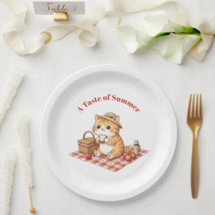 Kawaii Vintage Ingwerkatze Picknick Papier Teller