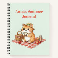 Kawaii Vintage Ingwerkatze Wasserfarben Notizbuch