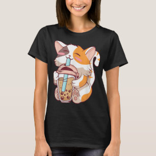 Kawaii Vintage-Stil japanische Ramen-Katze T-Shirt