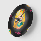 Kawaii virgo runde wanduhr (Winkel)
