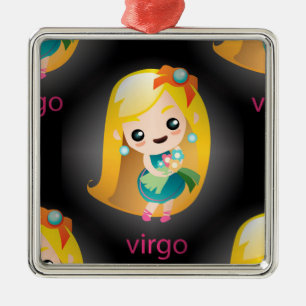Kawaii virgo silbernes ornament