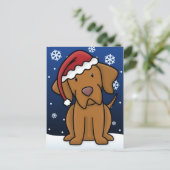 Kawaii Vizsla Weihnachtskarte Feiertagspostkarte (Stehend Vorderseite)