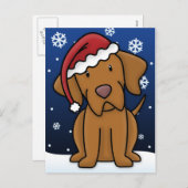 Kawaii Vizsla Weihnachtskarte Feiertagspostkarte (Vorne/Hinten)