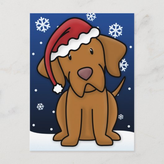 Kawaii Vizsla Weihnachtskarte Feiertagspostkarte (Vorderseite)