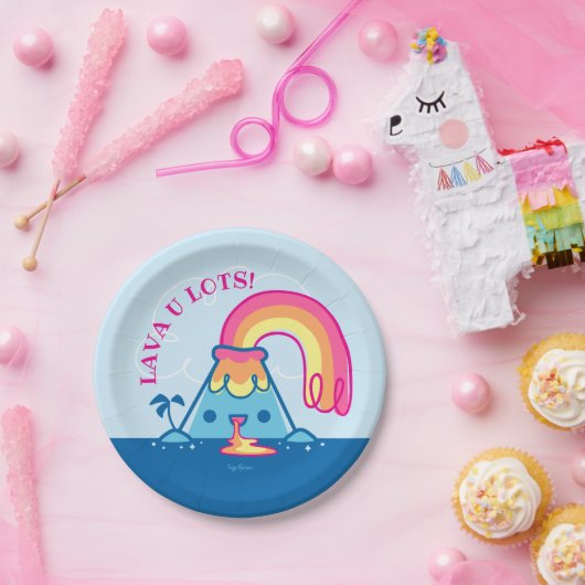 Kawaii Vulkan Pappteller (Party)