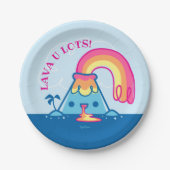 Kawaii Vulkan Pappteller (Vorderseite)