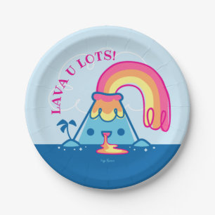 Kawaii Vulkan Pappteller