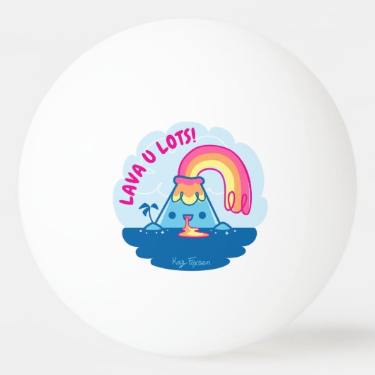 Kawaii Vulkan Tischtennisball (Vorderseite)