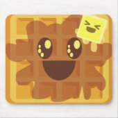 kawaii Waffelbutter & Ahornsirup Frühstück Mousepad (Vorne)