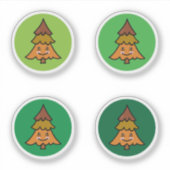 Kawaii-Waldbaum-Sticker Herbstfarben Aufkleber (Vorderseite)