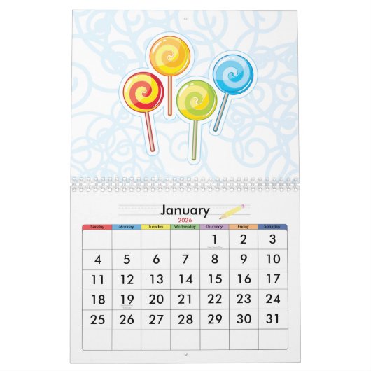 Kawaii Wandkalender (Jan 2026)