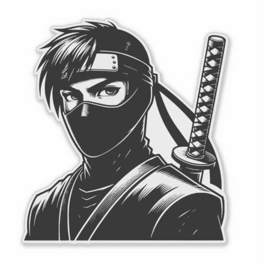 Kawaii Warrior Sticker – Cute Design (Vorderseite)